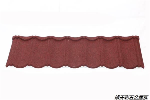 圆弧瓦图片和彩石金属瓦细节图