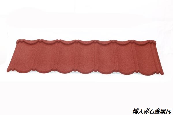 圆弧瓦图片和彩石金属瓦细节图