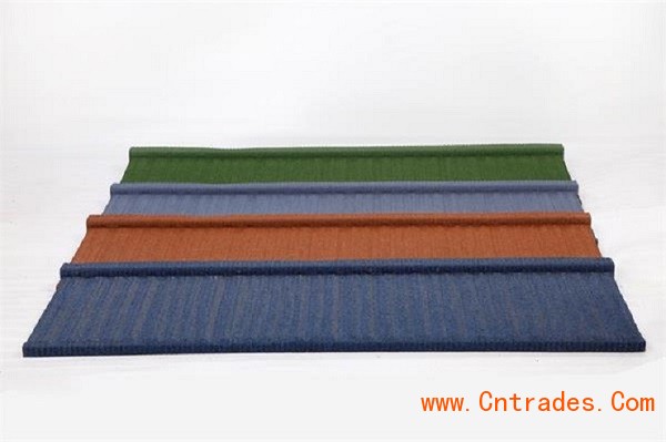 木纹型彩石金属瓦效果图