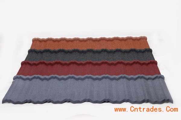 斜边型彩石金属瓦效果图